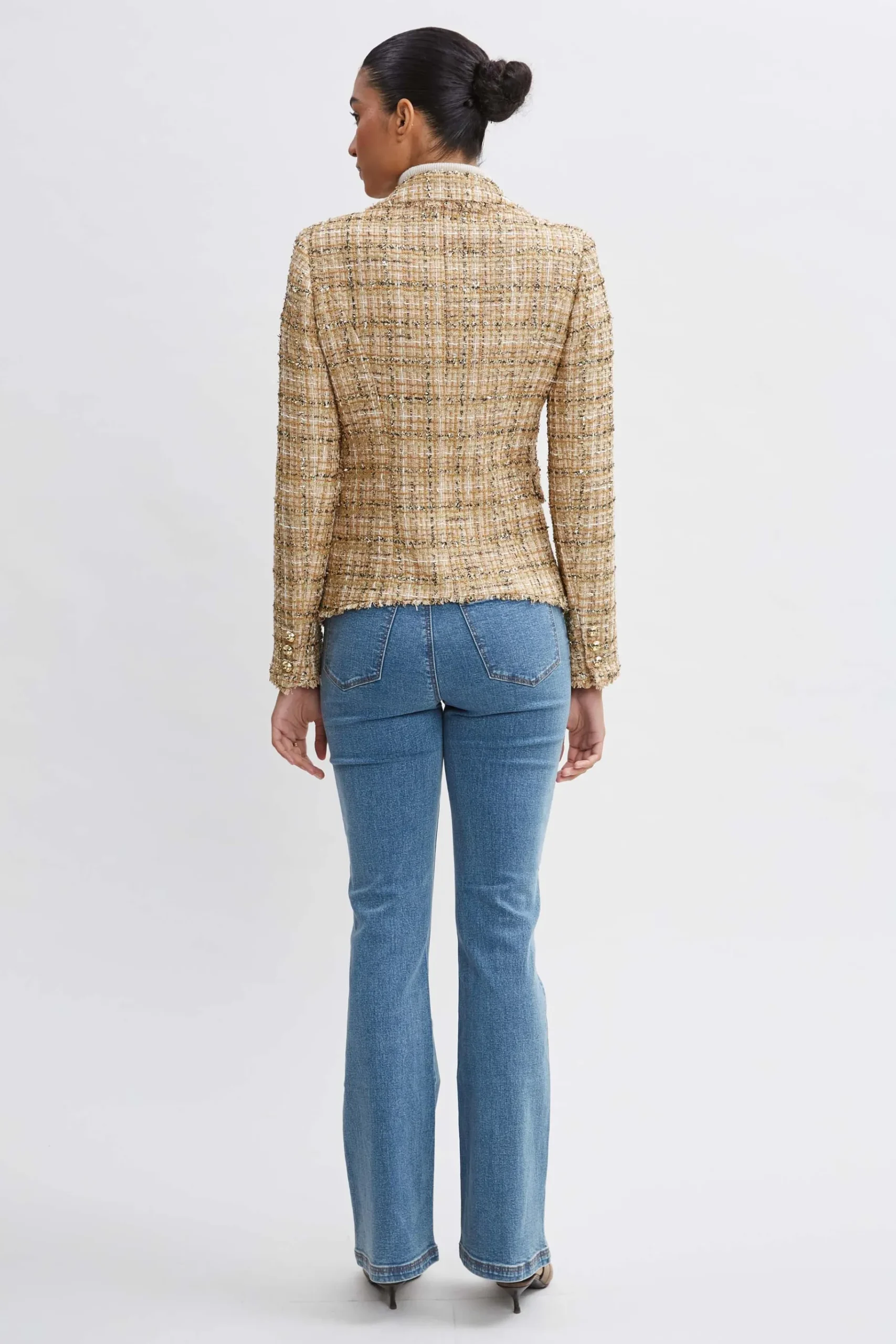 Elie Tahari Metallic Tweed Blazer- Jackets & Blazers|Suiting