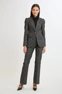 Elie Tahari Metallic Tweed Blazer- Suiting|Jackets & Blazers