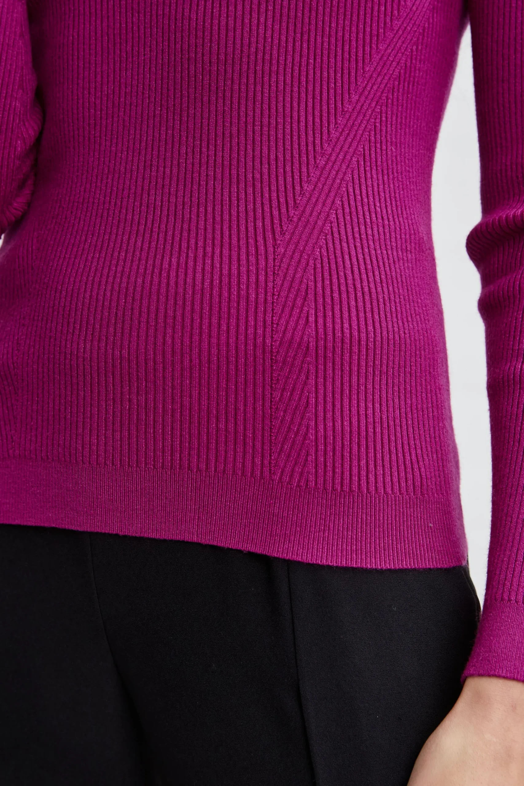 Elie Tahari Mock Neck Button Sweater- Tops & Sweaters