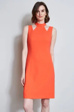 Elie Tahari Mock Neck Cut Out Dress- Dresses & Jumpsuits|Sleeveless Dresses