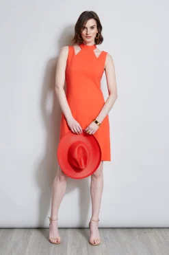 Elie Tahari Mock Neck Cut Out Dress- Dresses & Jumpsuits|Sleeveless Dresses