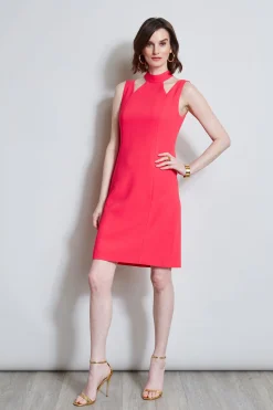 Elie Tahari Mock Neck Cut Out Dress- Dresses & Jumpsuits|Sleeveless Dresses