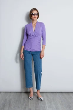 Elie Tahari Mock Wrap Knit- Tops & Sweaters