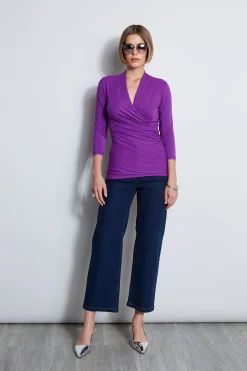 Elie Tahari Mock Wrap Knit- Tops & Sweaters