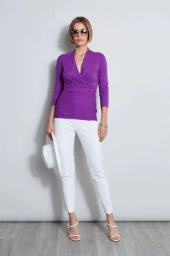 Elie Tahari Mock Wrap Knit- Tops & Sweaters
