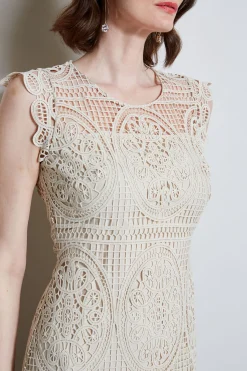 Elie Tahari Mosaic Lace Dress- Dresses & Jumpsuits|Sleeveless Dresses
