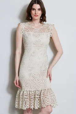 Elie Tahari Mosaic Lace Dress- Dresses & Jumpsuits|Sleeveless Dresses