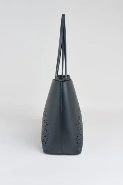 Elie Tahari Nappa Leather Lasercut Tote- Fragrance|Gloves