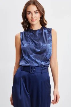 Elie Tahari Night Shadow Silk Top- Tops & Sweaters