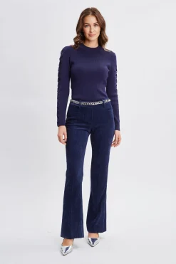 Elie Tahari Openwork Sleeve Sweater- Tops & Sweaters