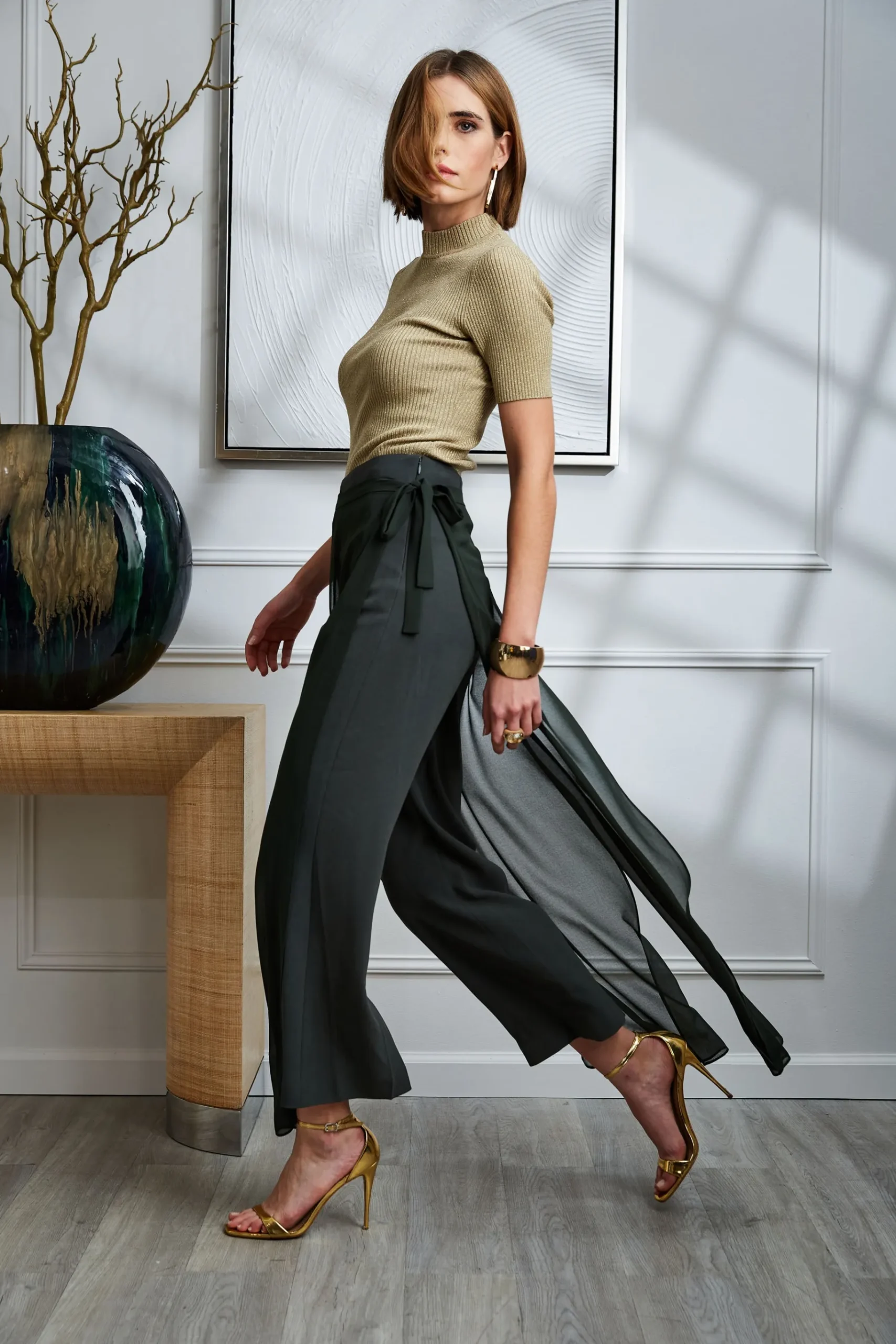 Elie Tahari Overlay Pant- Bottoms