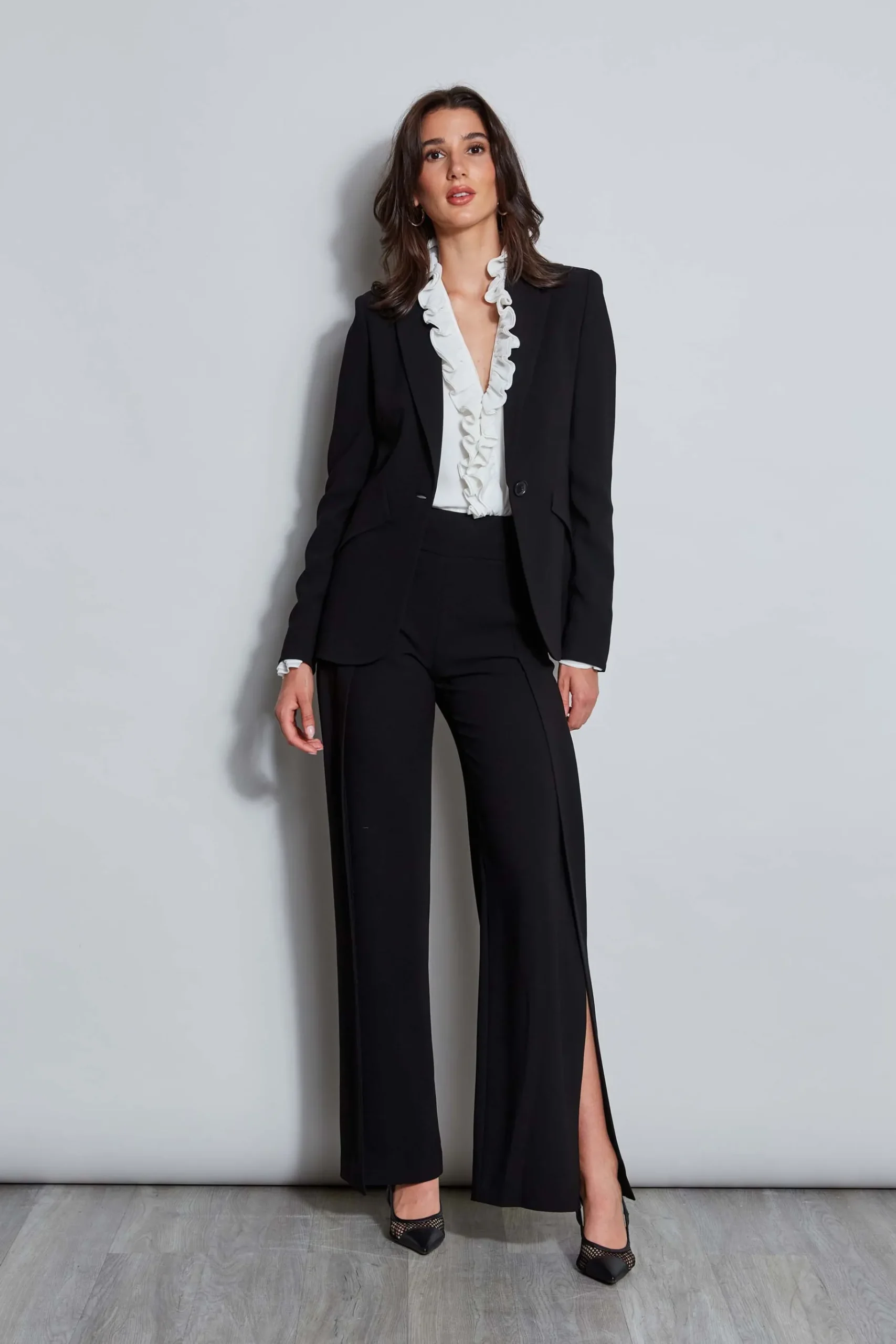 Elie Tahari Panel Single Button Blazer- Jackets & Blazers|Suiting