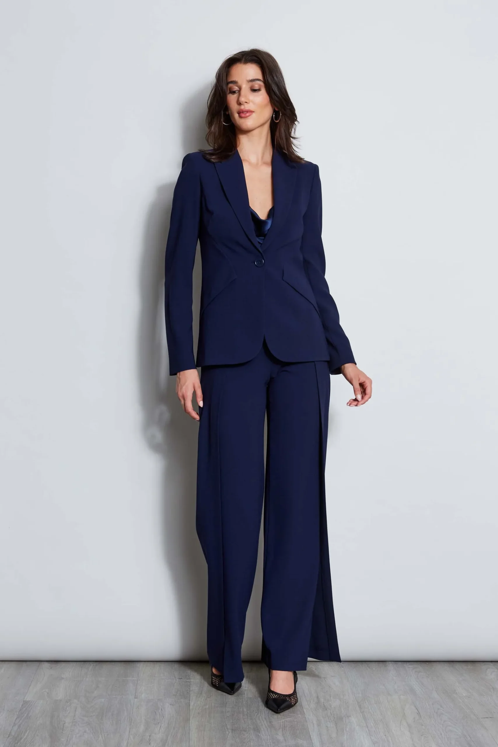 Elie Tahari Panel Single Button Blazer- Jackets & Blazers|Suiting