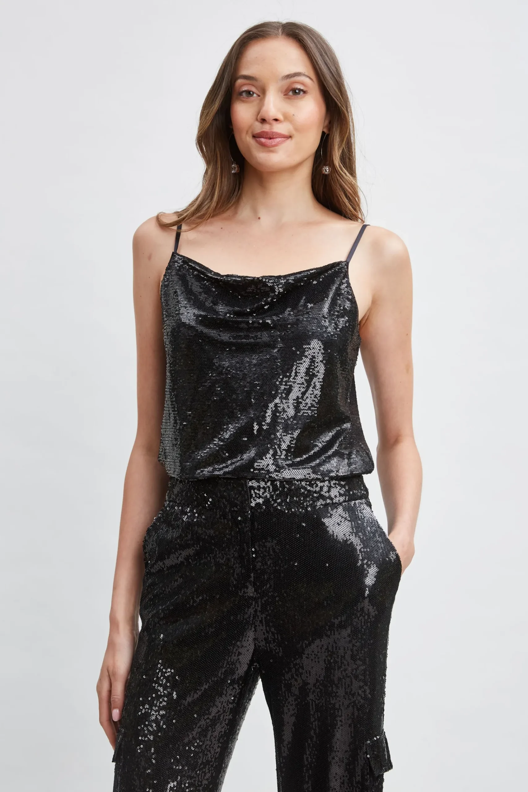 Elie Tahari Pave Sequin Cami- Tops & Sweaters
