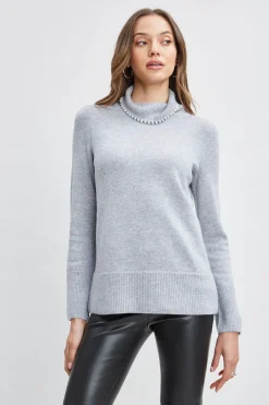 Elie Tahari Pearl Turtleneck Cashmere Wool Sweater- Tops & Sweaters