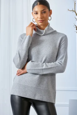Elie Tahari Pearl Turtleneck Cashmere Wool Sweater- Tops & Sweaters