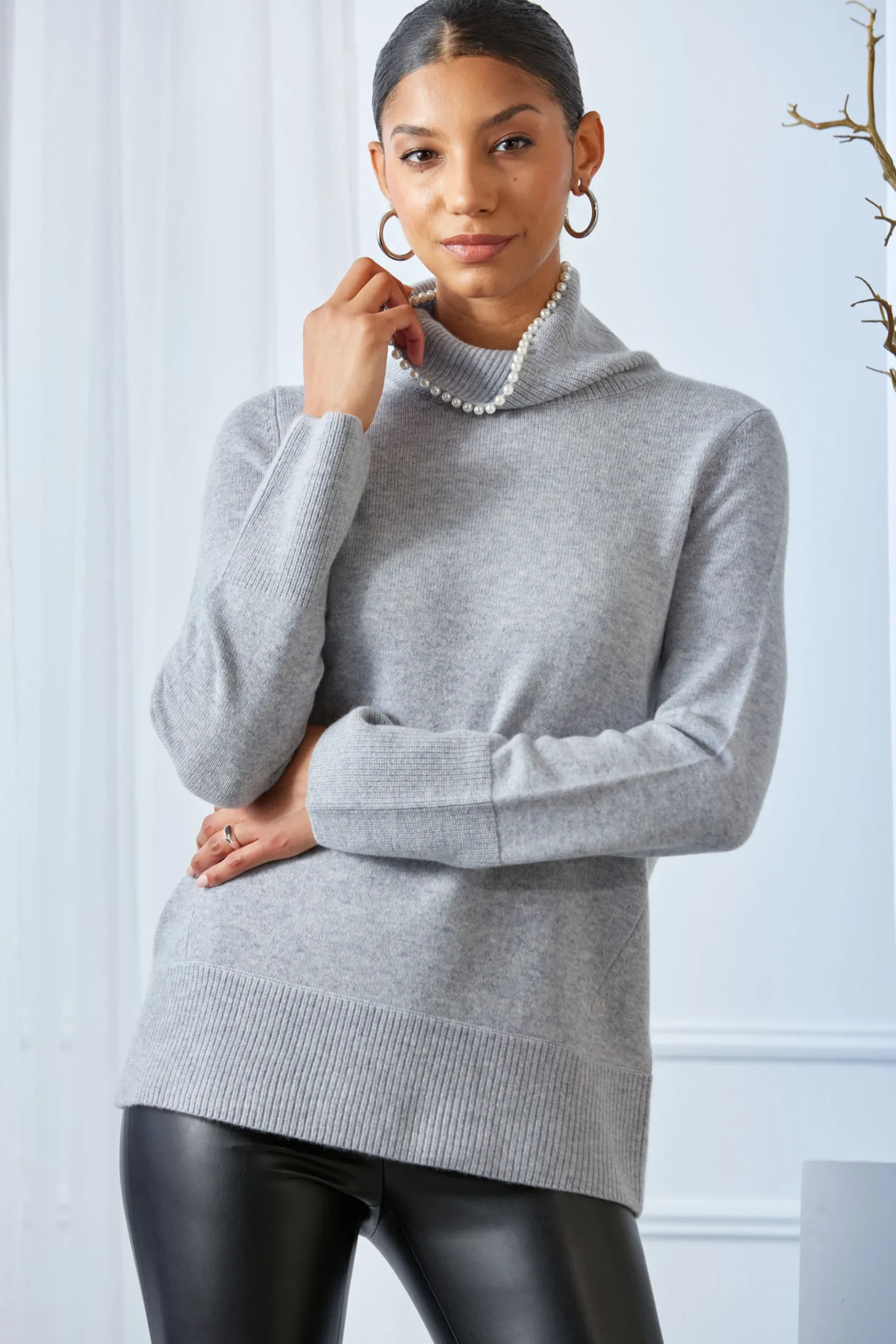 Elie Tahari Pearl Turtleneck Cashmere Wool Sweater- Tops & Sweaters