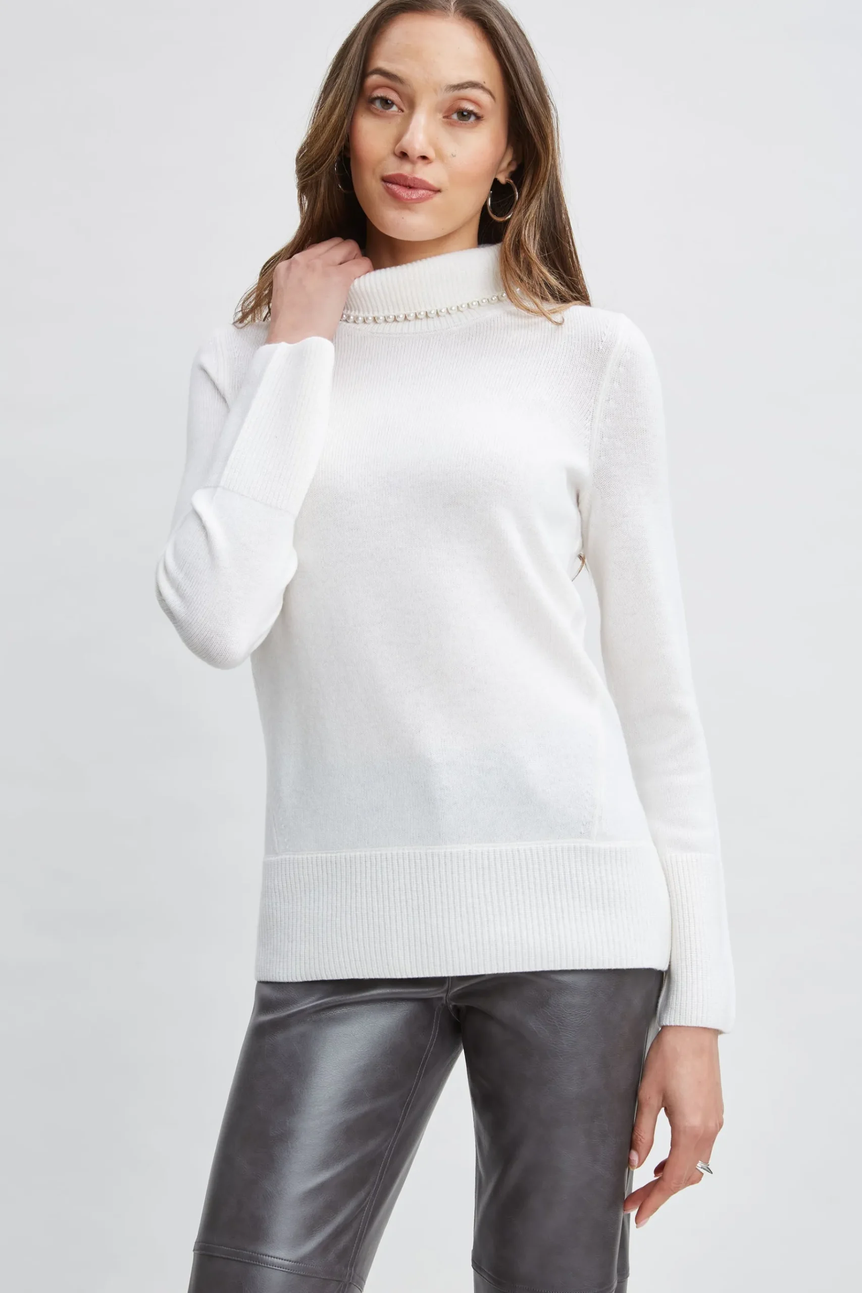 Elie Tahari Pearl Turtleneck Cashmere Wool Sweater- Tops & Sweaters