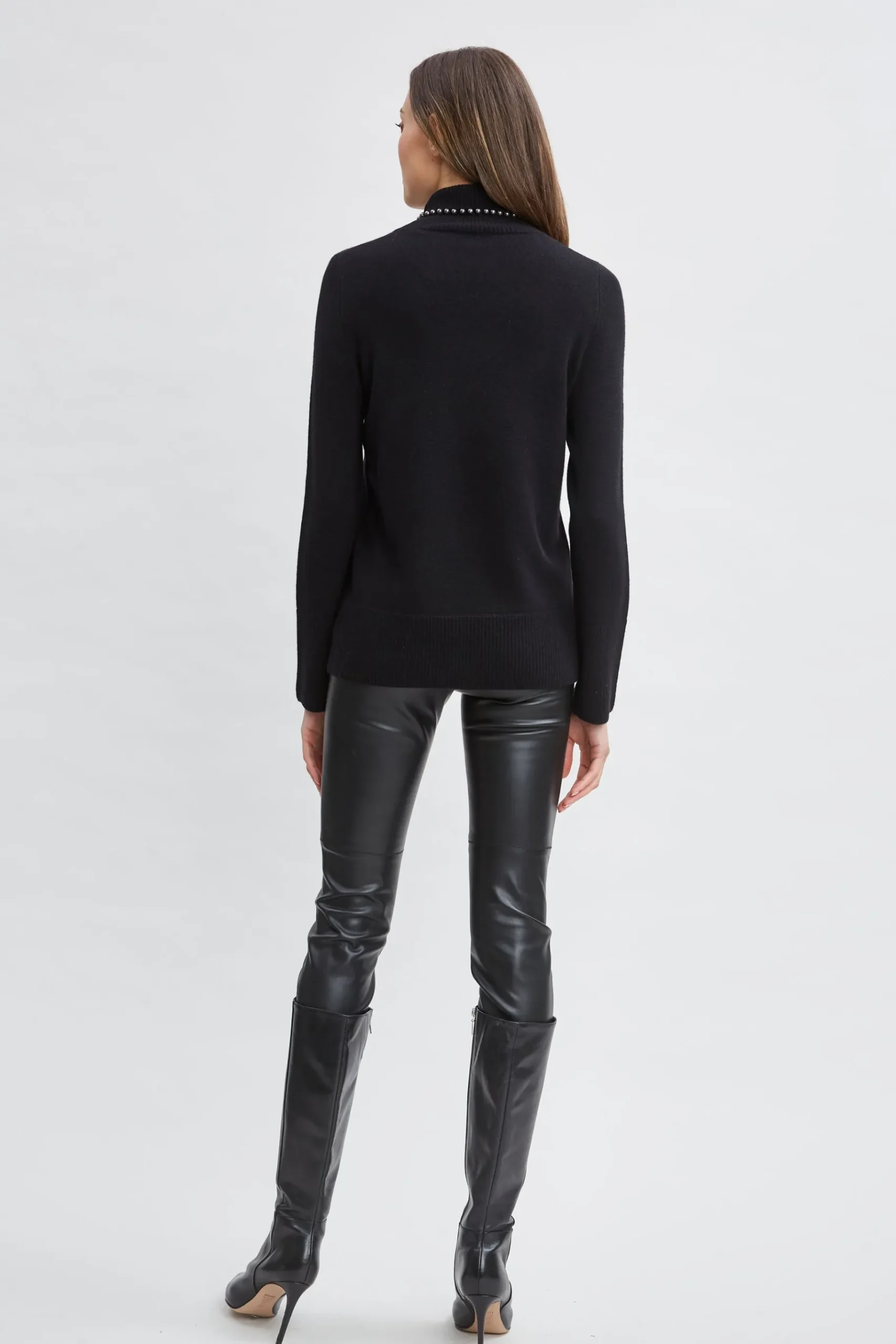 Elie Tahari Pearl Turtleneck Cashmere Wool Sweater- Tops & Sweaters