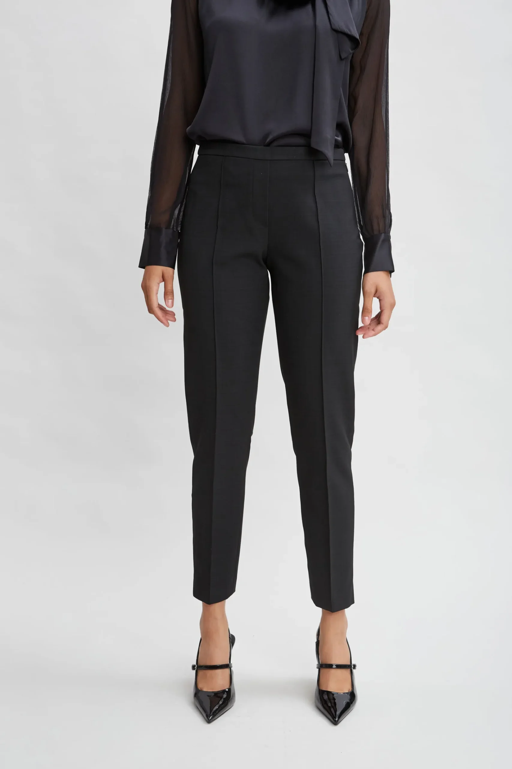 Elie Tahari Pintuck Slim Pant- Bottoms|Suiting