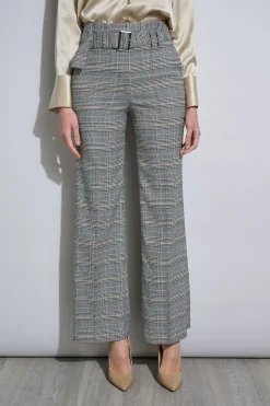 Elie Tahari Plaid Belted Pant- Bottoms