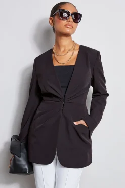 Elie Tahari Pleat Detail Blazer- Jackets & Blazers
