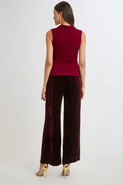 Elie Tahari Pleat Detail Matte Jersey Knit- Tops & Sweaters