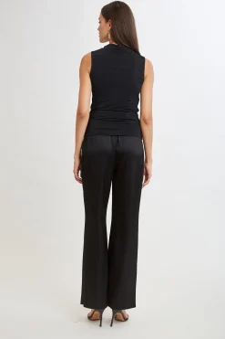 Elie Tahari Pleat Detail Matte Jersey Knit- Tops & Sweaters