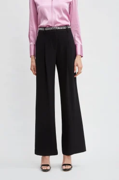 Elie Tahari Pleated Crepe Pant- Bottoms