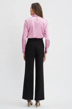 Elie Tahari Pleated Crepe Pant- Bottoms