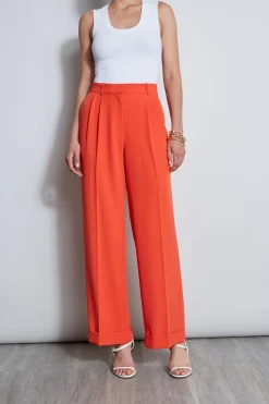 Elie Tahari Pleated Cuffed Pant- Bottoms