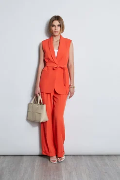 Elie Tahari Pleated Cuffed Pant- Bottoms