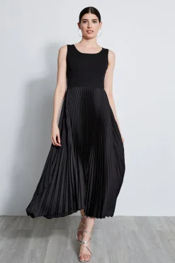 Elie Tahari Pleated Midi Dress- Dresses & Jumpsuits|Sleeveless Dresses