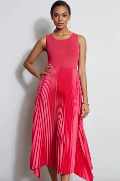 Elie Tahari Pleated Midi Dress- Dresses & Jumpsuits|Midi Dresses