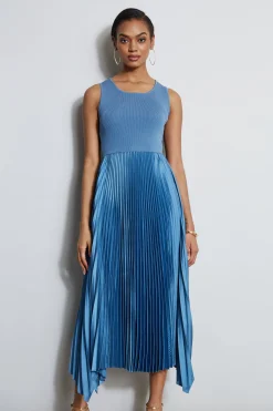 Elie Tahari Pleated Midi Dress- Dresses & Jumpsuits|Midi Dresses