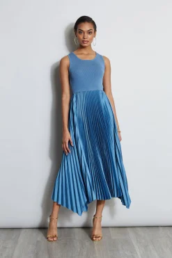 Elie Tahari Pleated Midi Dress- Dresses & Jumpsuits|Midi Dresses