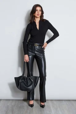 Elie Tahari Pleated Neck Knit- Tops & Sweaters