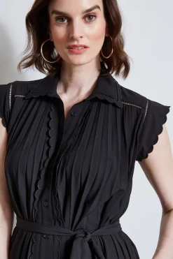 Elie Tahari Pleated Scallop Dress- Dresses & Jumpsuits