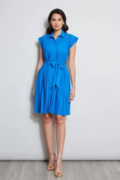 Elie Tahari Pleated Scallop Dress- Dresses & Jumpsuits