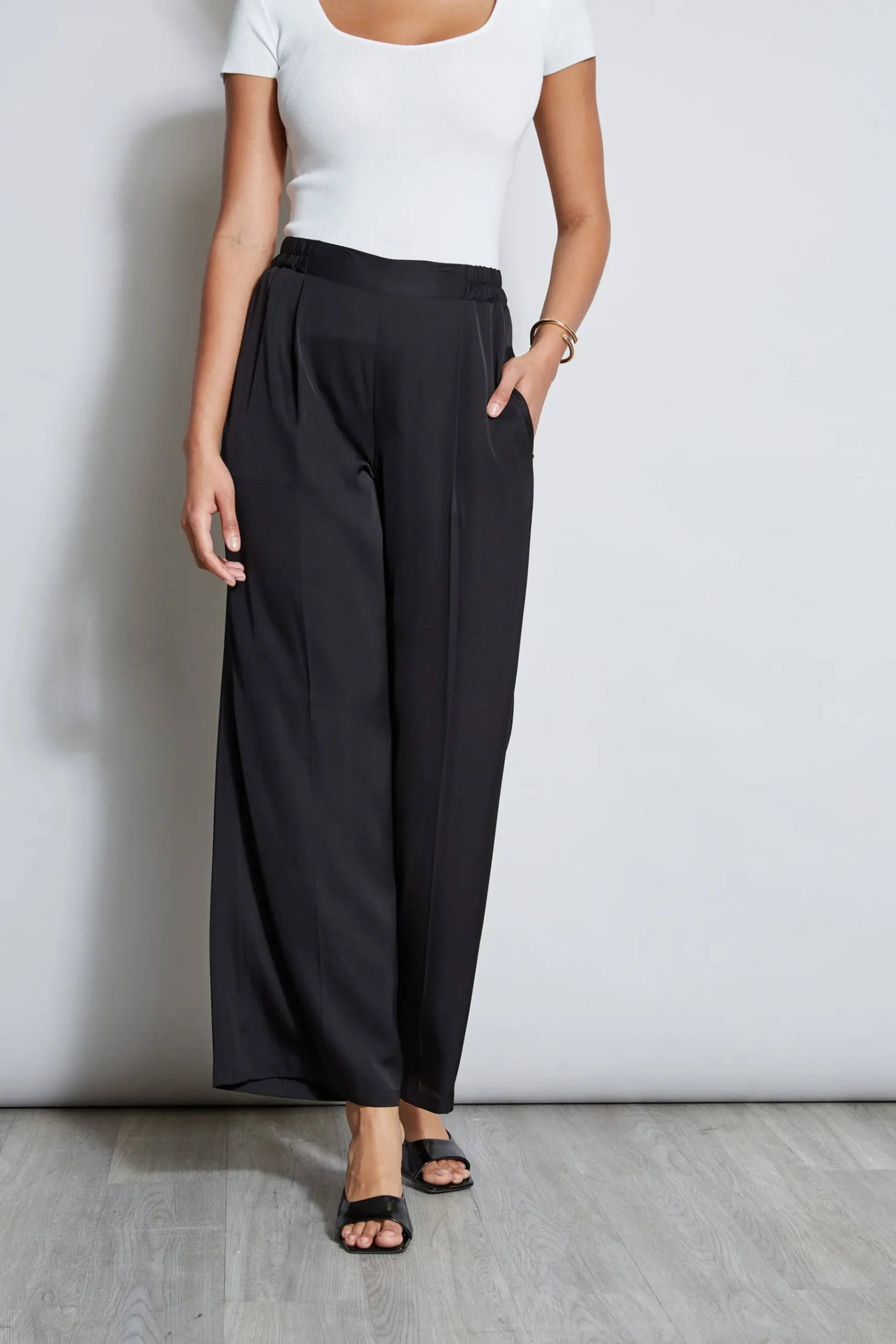 Elie Tahari Pleated Silk Pant- Bottoms