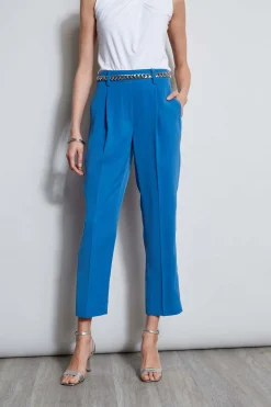 Elie Tahari Pleated Straight Leg Pull On Pant- Bottoms