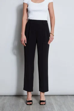 Elie Tahari Pleated Straight Leg Pull On Pant- Bottoms