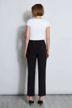 Elie Tahari Pleated Straight Leg Pull On Pant- Bottoms