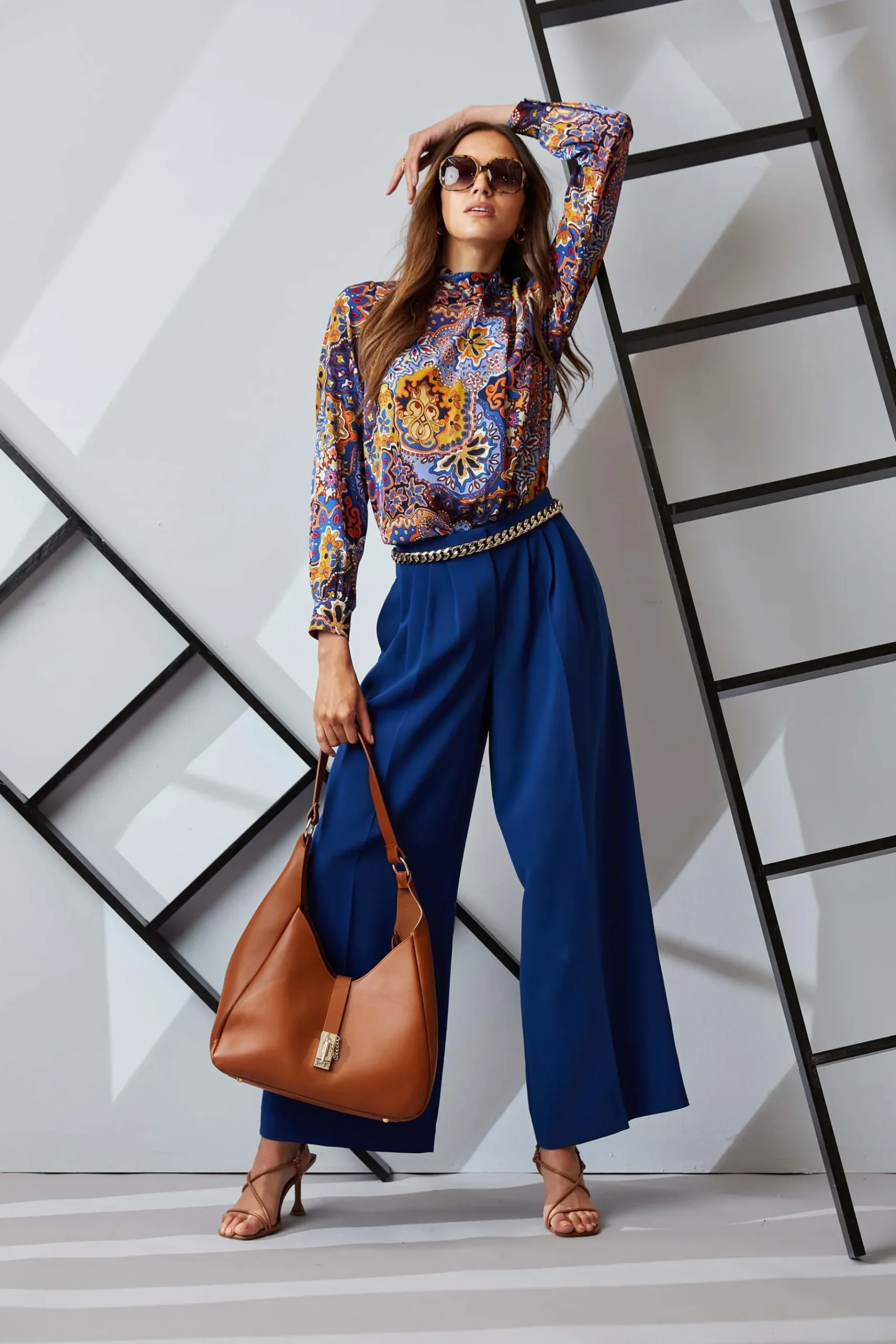 Elie Tahari Pleated Wide Leg Pant- Bottoms