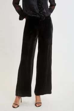 Elie Tahari Plisse Velvet Fluid Pant- Bottoms|Suiting