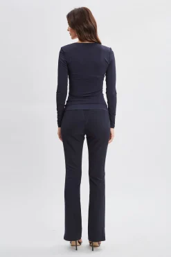 Elie Tahari Ruched V-Neck Knit- Tops & Sweaters