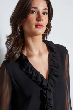 Elie Tahari Ruffle Silk Shirt- Tops & Sweaters