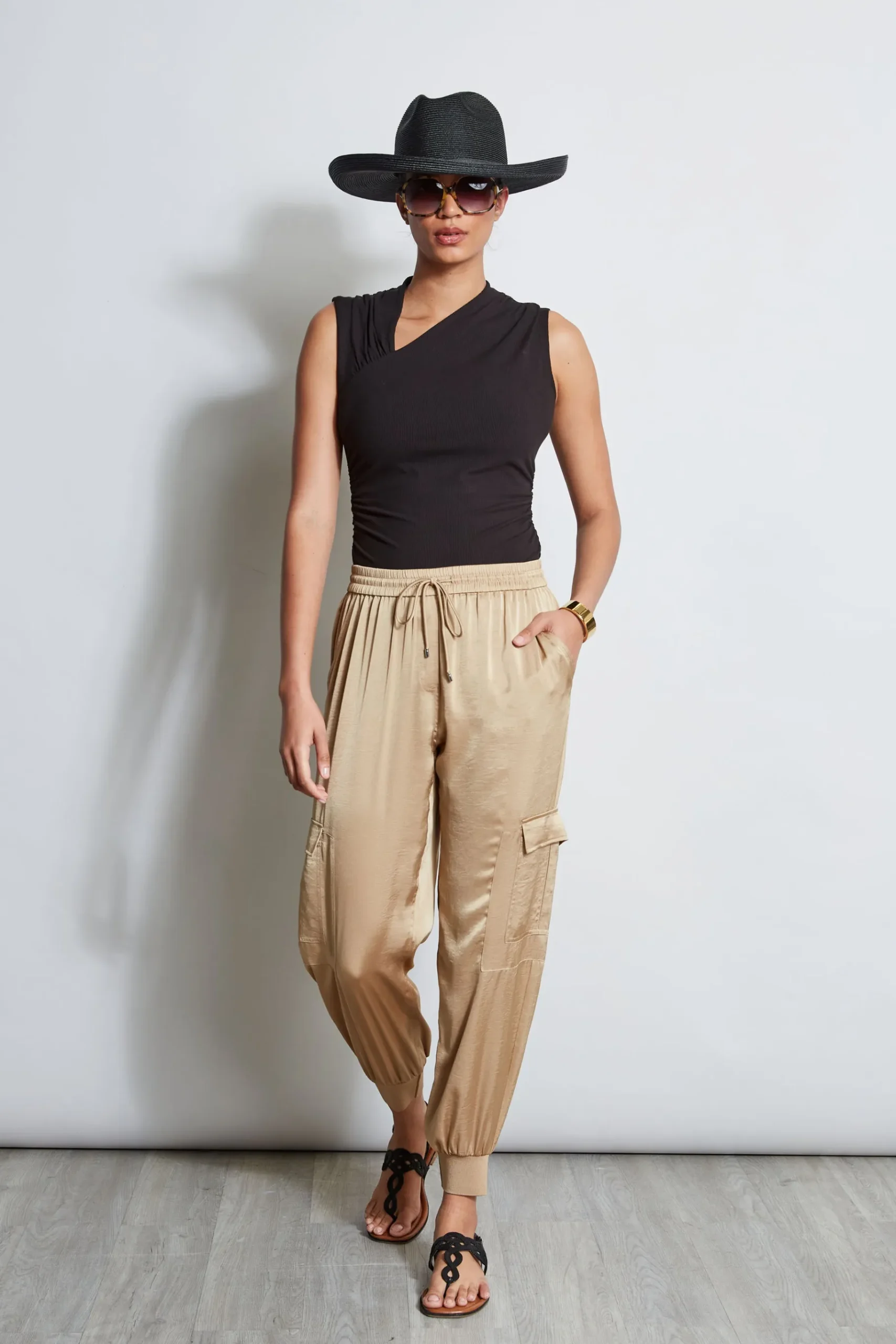 Elie Tahari Satin Cargo Pant- Bottoms