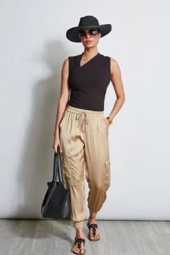 Elie Tahari Satin Cargo Pant- Bottoms