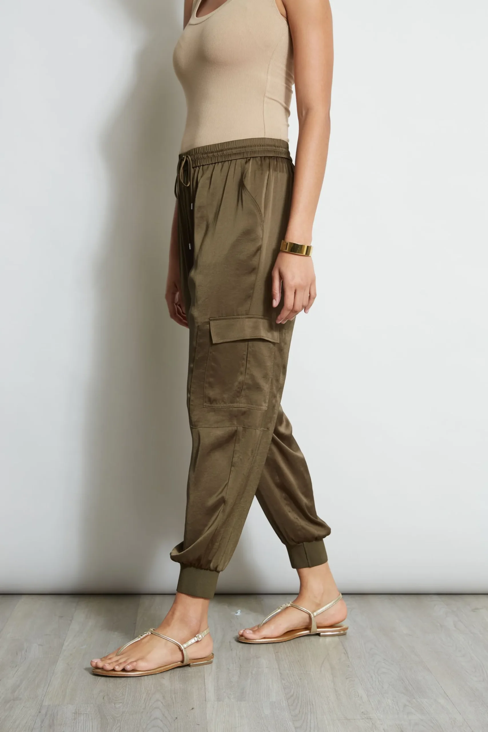 Elie Tahari Satin Cargo Pant- Bottoms